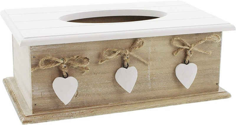 Papiertuchbox Tissue-Box White Heart im Landhaus-Stil
