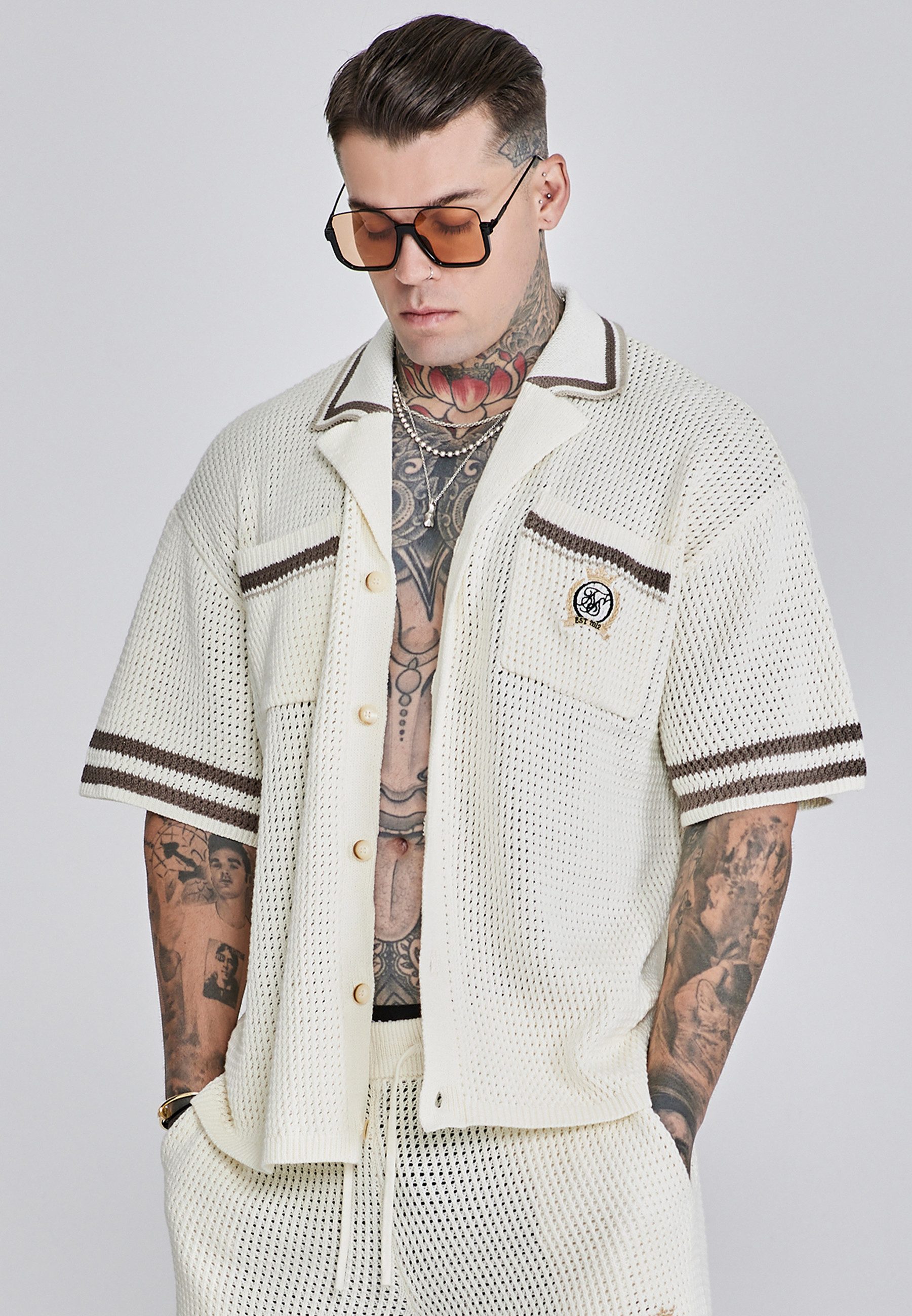 Siksilk Kurzarmhemd SikSilk Herren Gestricktes Hemd günstig online kaufen
