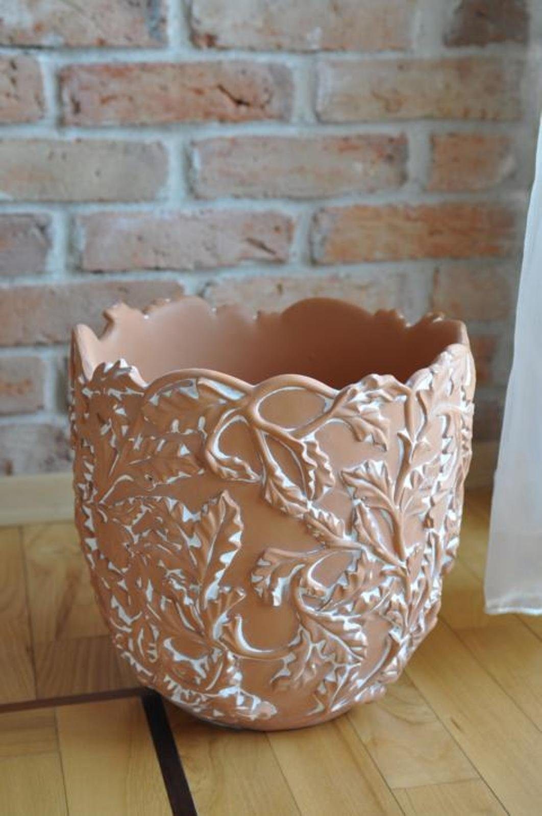 JVmoebel Skulptur Designer Blumentopf Topf Vase Übertopf Vase Blumentöpfe Vasen