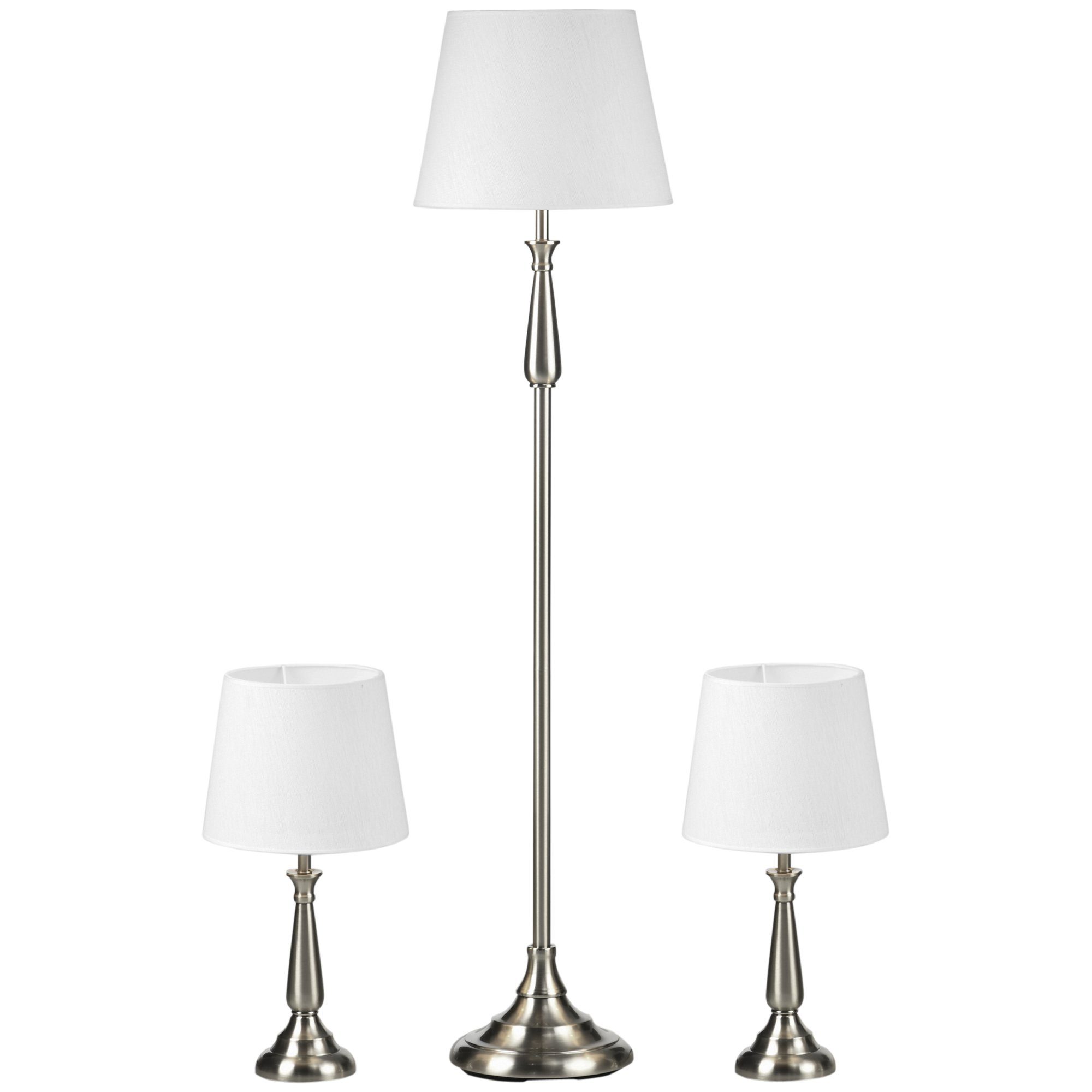 Stehlampe 3er-Lampenset inkl. 2 Tischleuchten, 1 Stehleuchte