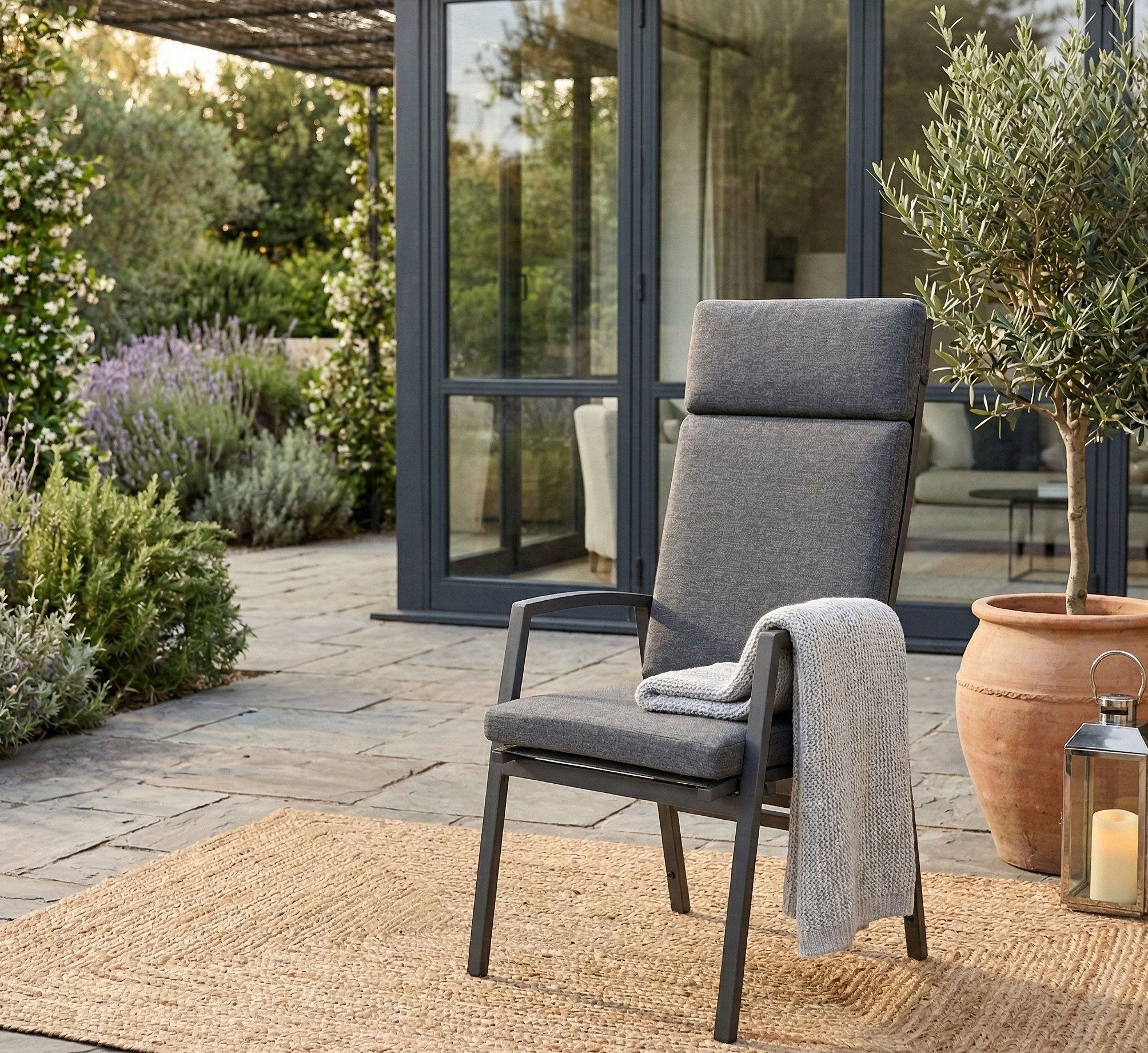 MANDALIKA Garden Gartensessel 2er Set Superior Alu Dining Move Sessel Arctic Rücken verstellbar