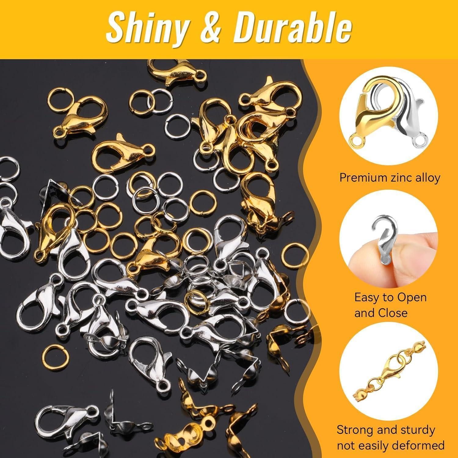 Weysoo Einlage für Armschmuck Kettenverschluss Set 1030 Stück Armband DIY Zubehör Karabiner