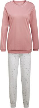 CALIDA Schlafanzug Sweet Dreams (2 tlg) Bündchen-Pyjama, feine Streifen und kleine Blümchen auf der Hose