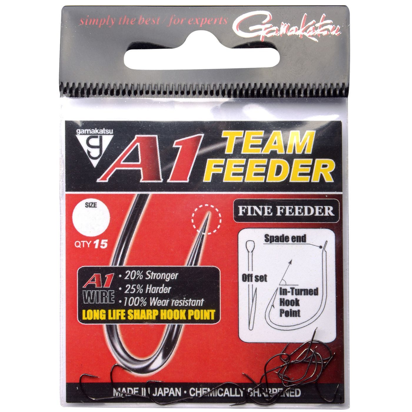 Feederhaken Gamakatsu A1 Team Feeder Hooks Fine Feeder - 15 Feederhaken