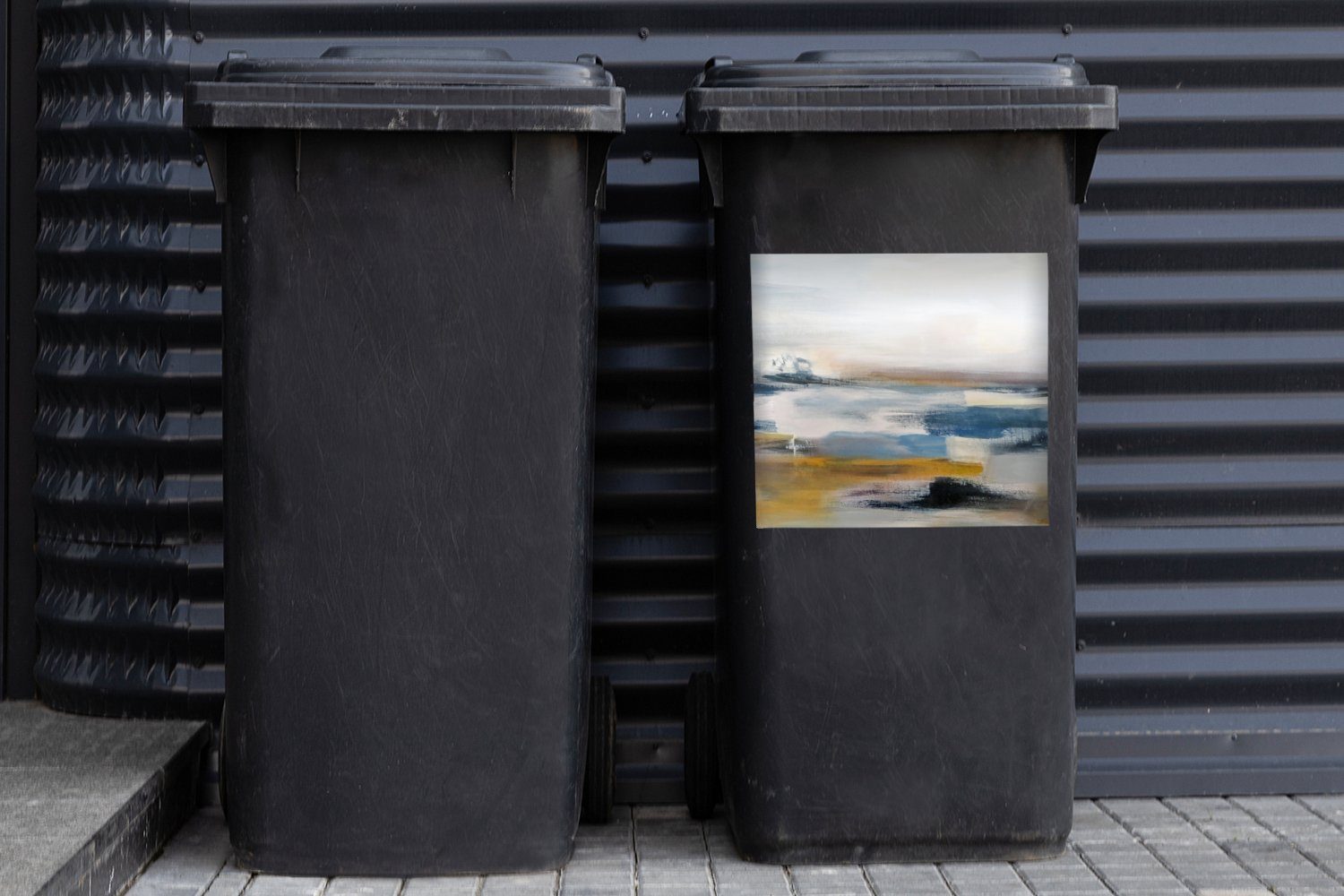 MuchoWow Wandsticker Ölgemälde - Abstrakt Mülleimer-aufkleber, St), (1 Mülltonne, Sticker, Abfalbehälter Container