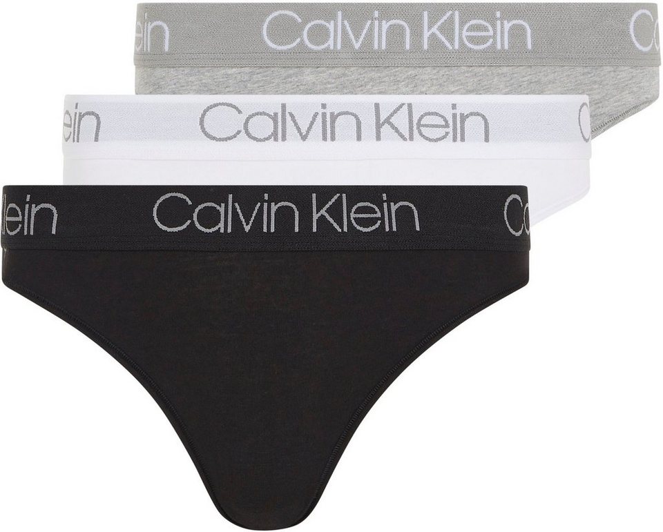 Calvin Klein Underwear T-String 3PK HIGH LEG TANGA (Packung, 3-St.,  3er-Pack) mit klassischem Logobund
