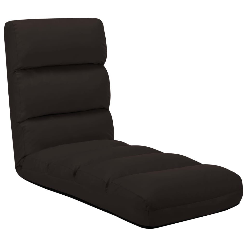 vidaXL Chaiselongue Bodenstuhl Faltbar Braun Kunstleder, 1 Teile