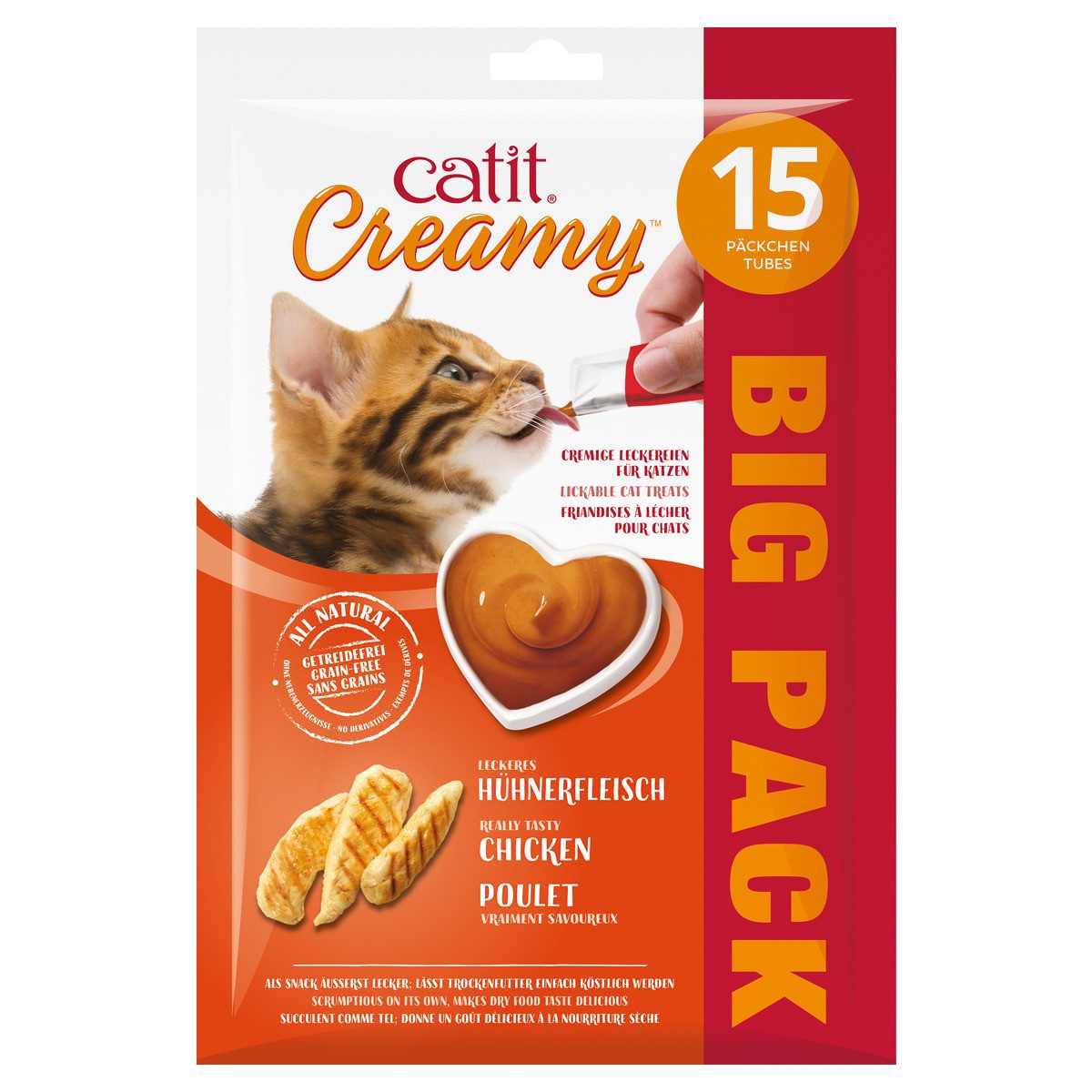 Catit Creamy Huhn Bigpack 15 x 10 g, für: Katze
