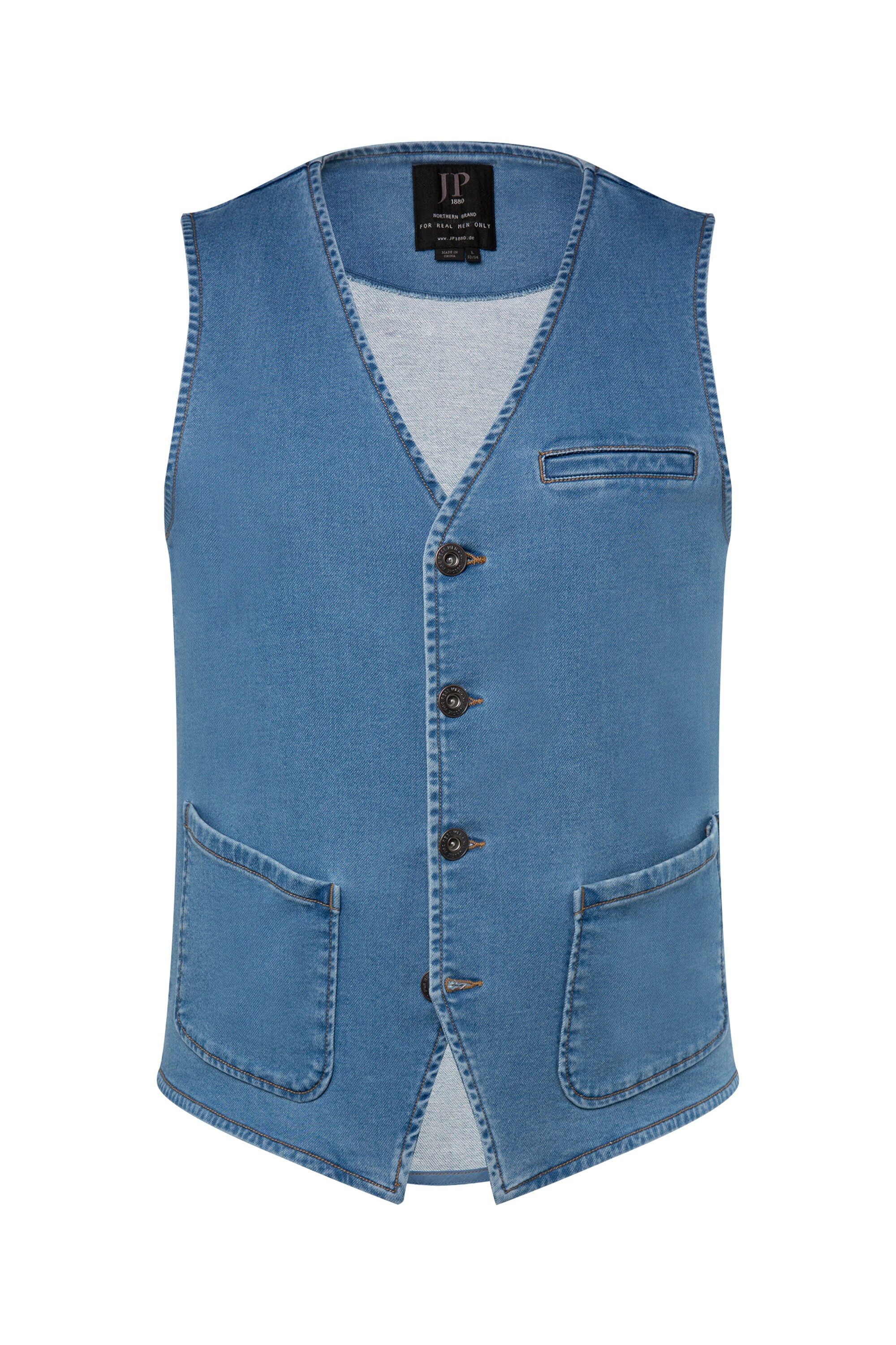 JP1880 Steppweste Jeansweste FLEXNAMIC® V-Ausschnitt