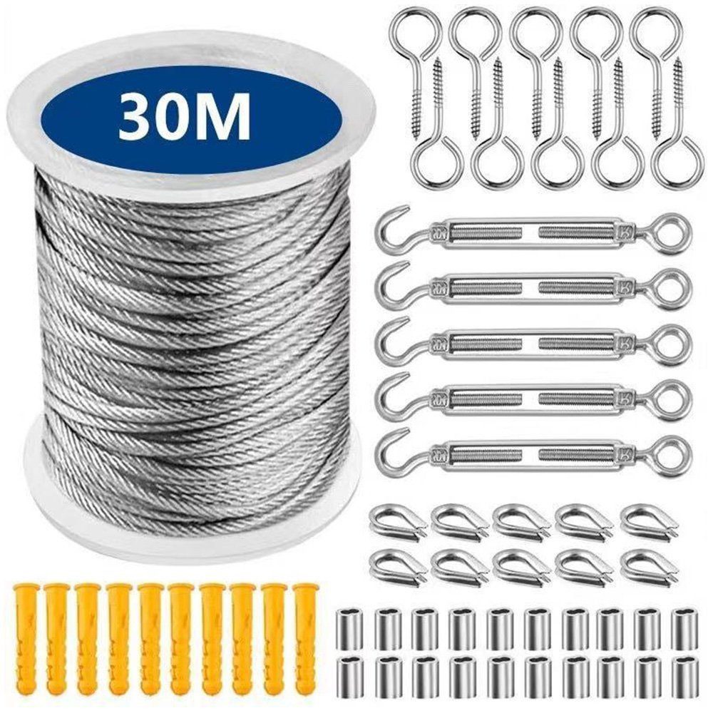 POPOLIC 56 Stück Drahtseil Set, 30M günstig online kaufen