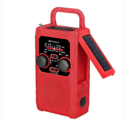 Retekess »TR201 tragbares Notfallradio IPX3 wasserdicht, 5000 mAh« UKW-Radio (Solar Radio, Tragbares Kurbelradio, SOS-Alarm, mit Taschenlampe, Outdoorradio)