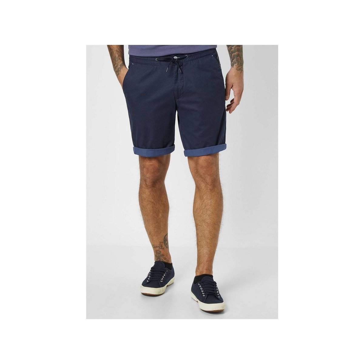 Angabe) marineblau Ospig (1-tlg., Cargoshorts regular keine