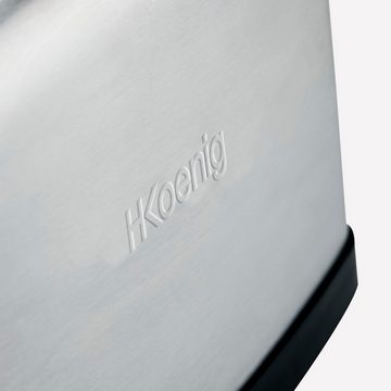 H.Koenig Toaster Edelstahl 2-Scheiben Toastautomat, 2 kurze Schlitze, 850 W, herausnehmbare Krümelschublade, beleuchtete Bedientasten