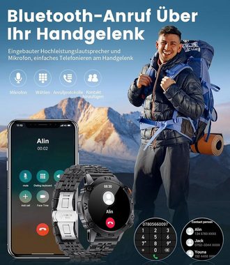 Lige Smartwatch (1,43 Zoll, Android, iOS), mitTelefonfunktion Fitnessuhr IP68 Wasserdicht Schrittzähler Sportmodi