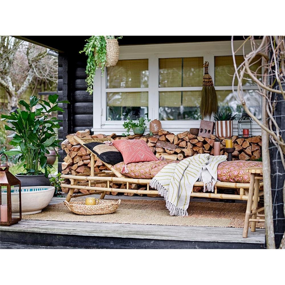 Bloomingville Sitzkissen Kamala, 145 x Braun 65 cm, 10 Gartenliege, x aus Sitzbank, Baumwolle, für