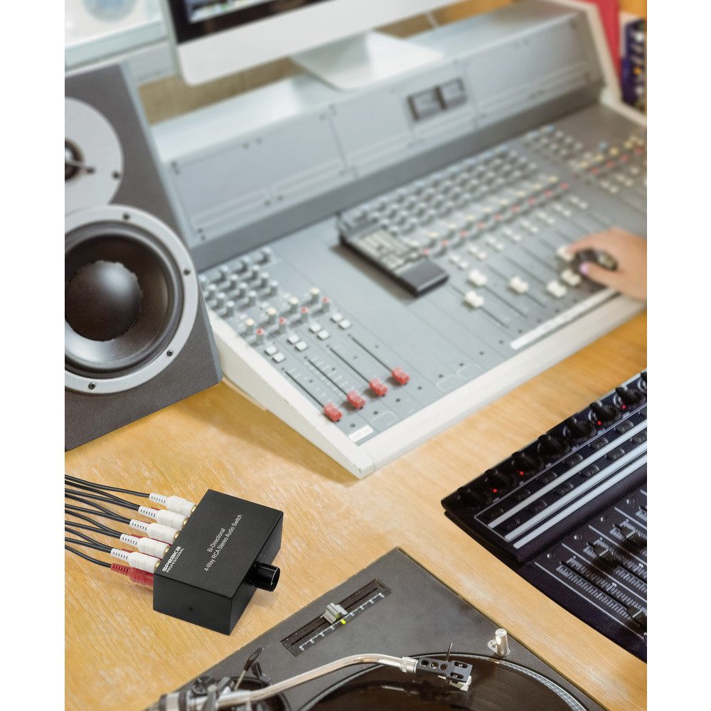 SpeaKa Professional SpeaKa Professional SP-AS-500 4 Port Cinch-Audio-Switch Metallgehäuse Netzwerk-Adapter – Bild 3 von 5