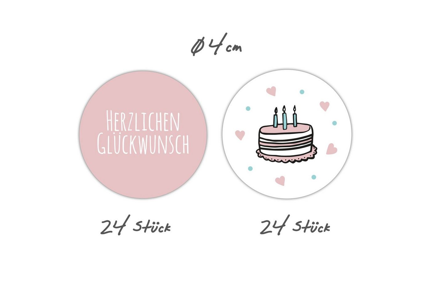 Thumbnail - Frau WUNDERVoll Sticker 48 Aufkleber Geburtstag, rosa