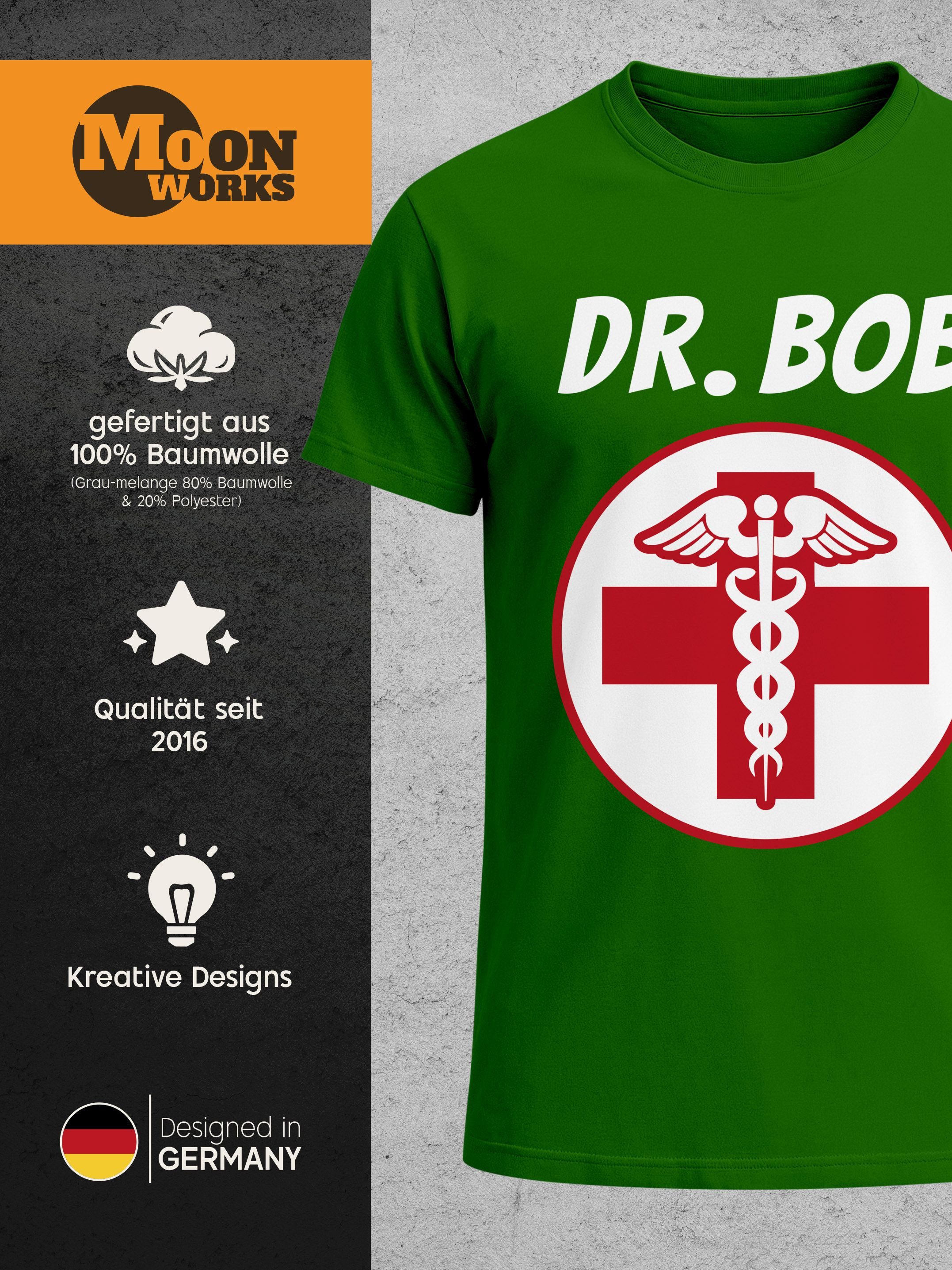 MoonWorks Print-Shirt Herren T-Shirt Fasching Karneval Arzt Dr Bob Kostüm Faschingskostüme mit Print