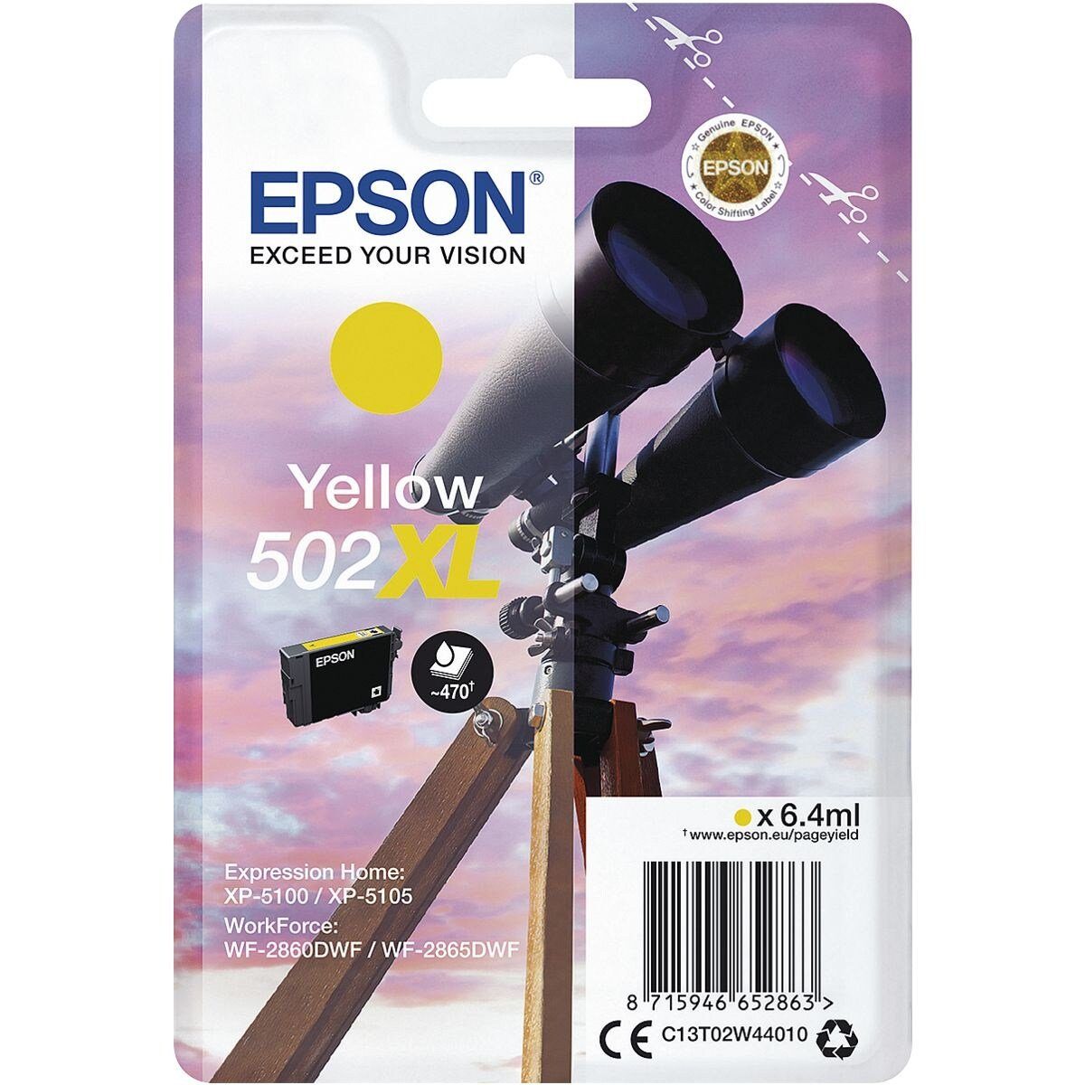 Epson 502XL Tintenpatrone (Original gelb) Druckerpatrone