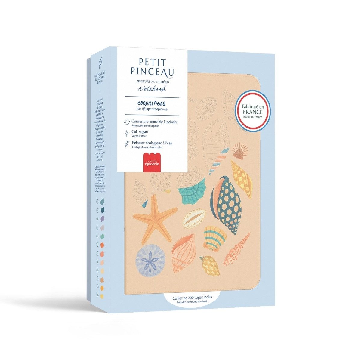 La Petite Epicerie Malen nach Zahlen Notizbuch A5 mit DIY-Einband & Zubehör mit 200 Seiten