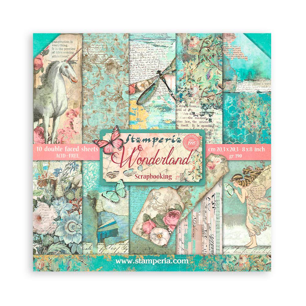 Stamperia Motivpapier Scrapbooking Pad Wonderland, 10 Bogen