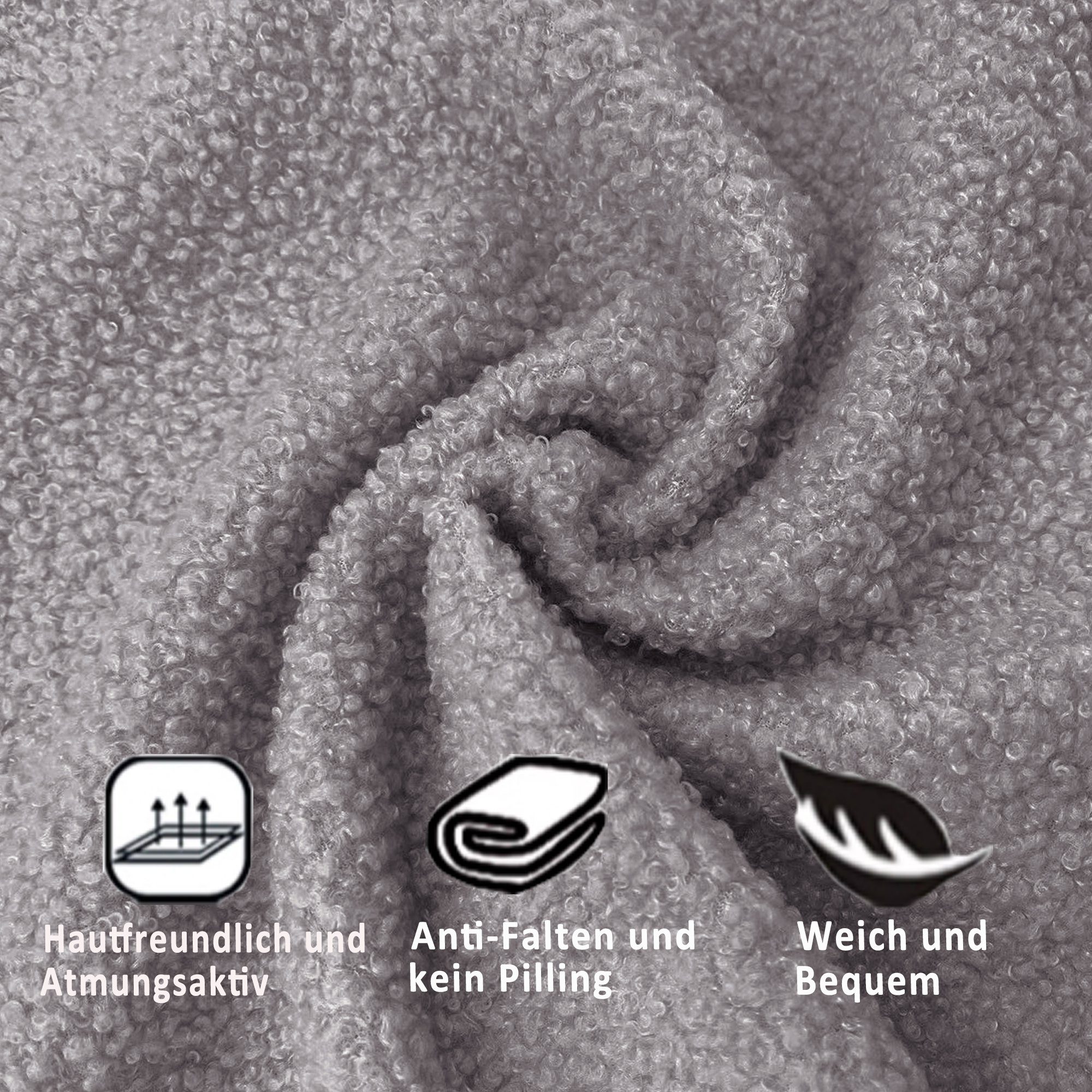 HAUSS SPOLE Fußhocker Fußhocker mit Stauraum 120 x 40 cm, Sofahocker, Teddyfleece, Grau (Vielseitiger Fußhocker mit Stauraum 120x40 cm – Teddyfleece-Stoff, verstecktes Fach, perfekt als Sitzgelegenheit oder Fußstütze für Wohnzimmer und Schlafzimmer., 120 x 40 cm)