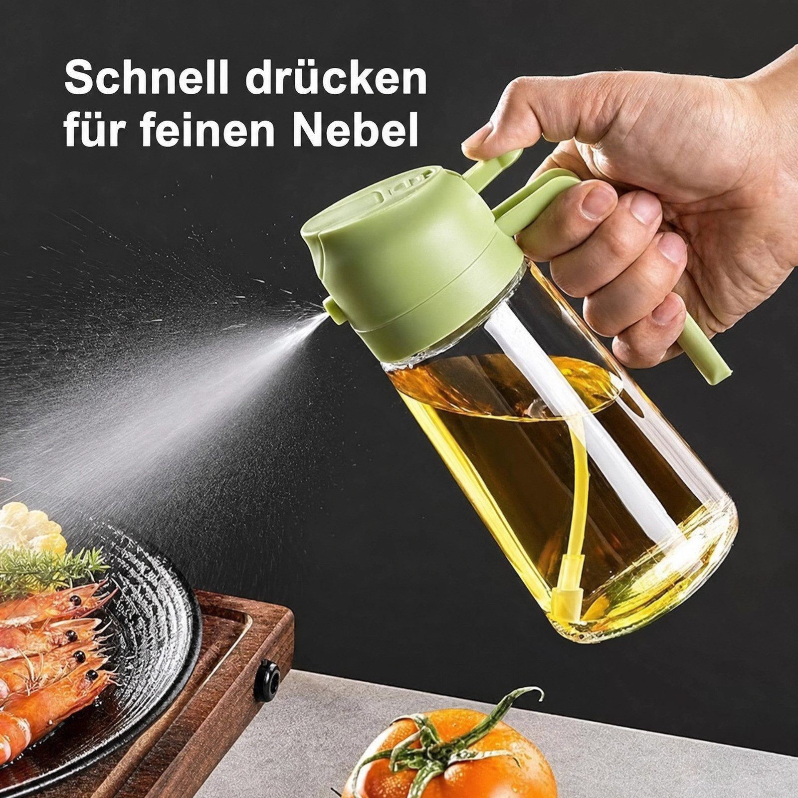 WS-Trend Ölspender 2-in-1-Ölspender und Ölsprüher Ölspenderflasche für Küchenspray, (1-tlg), 470 ml – Bild 2 von 5
