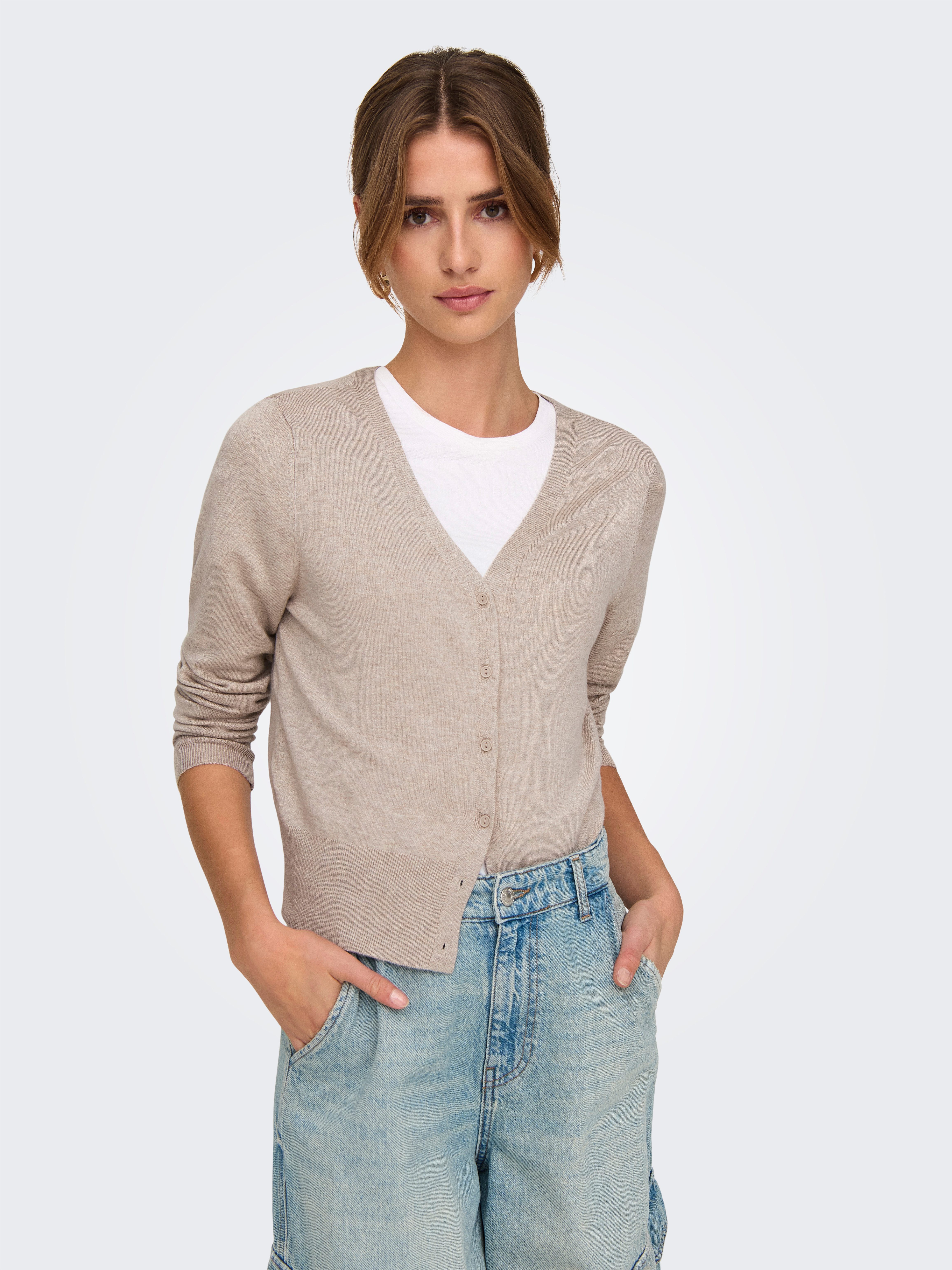 ONLY Strickjacke ONLVENICE LIFE LS VNECK CARDI KNT NOOS günstig online kaufen