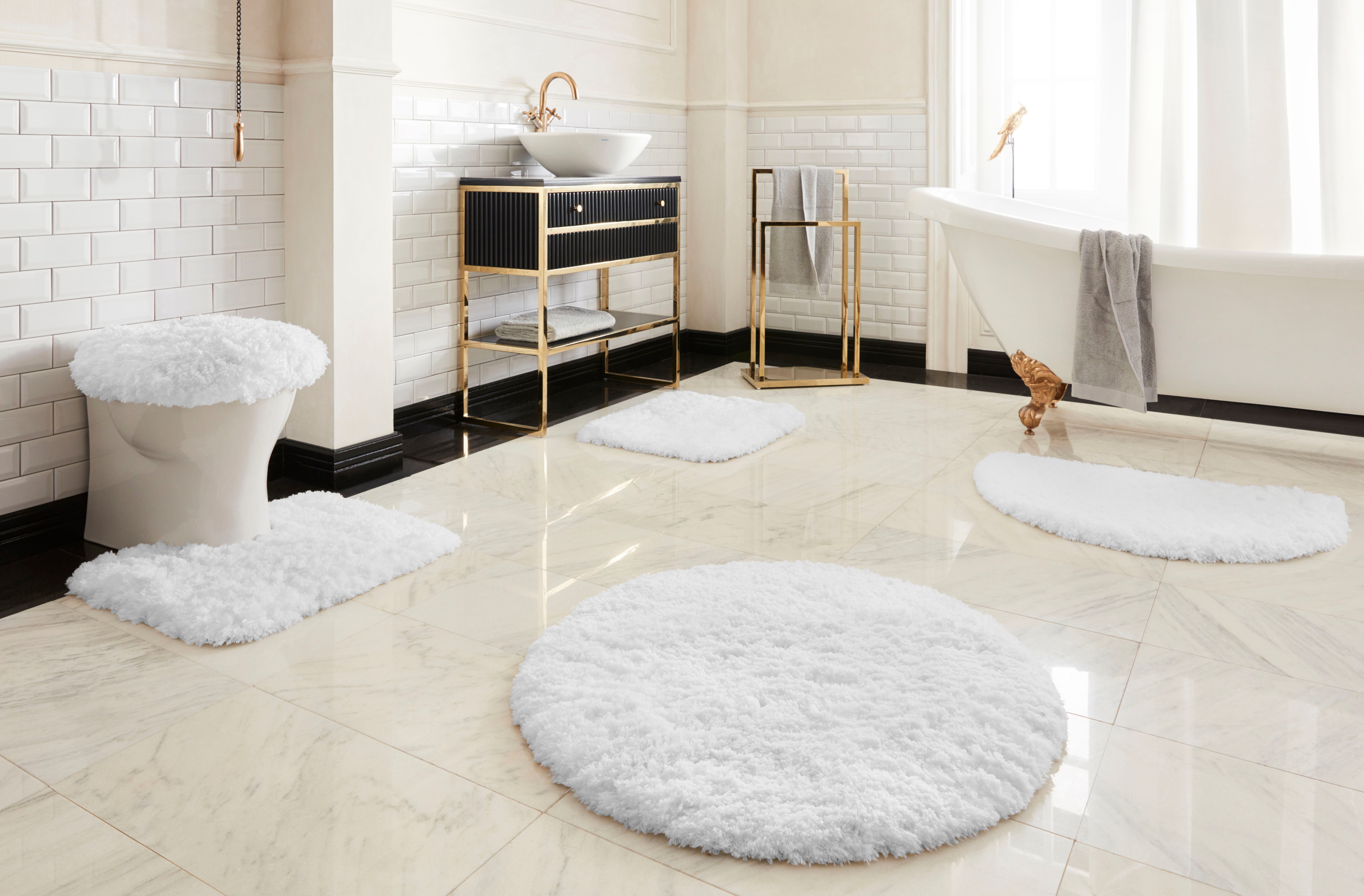 OTTO home Badematte Micro exclusiv, Badvorleger, Badezimmer Teppich, Höhe 55 mm, rutschhemmend beschichtet, fußbodenheizungsgeeignet, schnell trocknend, strapazierfähig, Polyester, rechteckig, Badteppich, Badematten auch als 3 teiliges Set & rund erhältlich