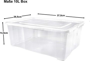 ALPFA Schuhbox 6 er Set je 10,0 Liter Klarsichtboxen Stapelboxen Kunststoffboxen (Spar-Set, 6 Boxen + 6 Deckel)