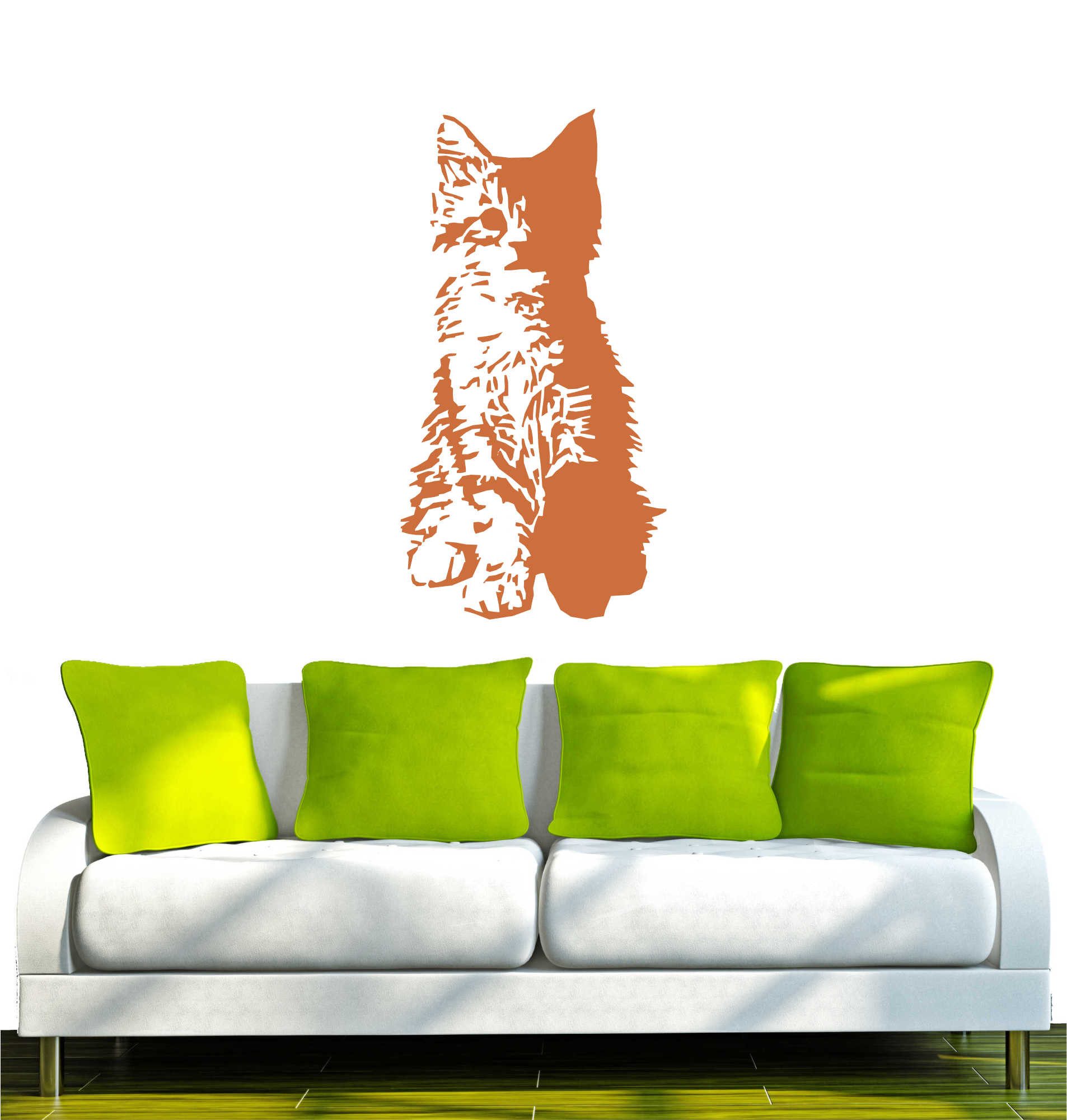 INDIGOS UG Wandtattoo Wandtattoo - Wandaufkleber - w522 süße Katze