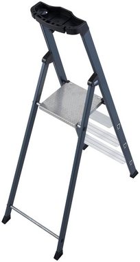 KRAUSE Stehleiter SePro S, Alu eloxiert, 1x4 Stufen, Arbeitshöhe ca. 285 cm