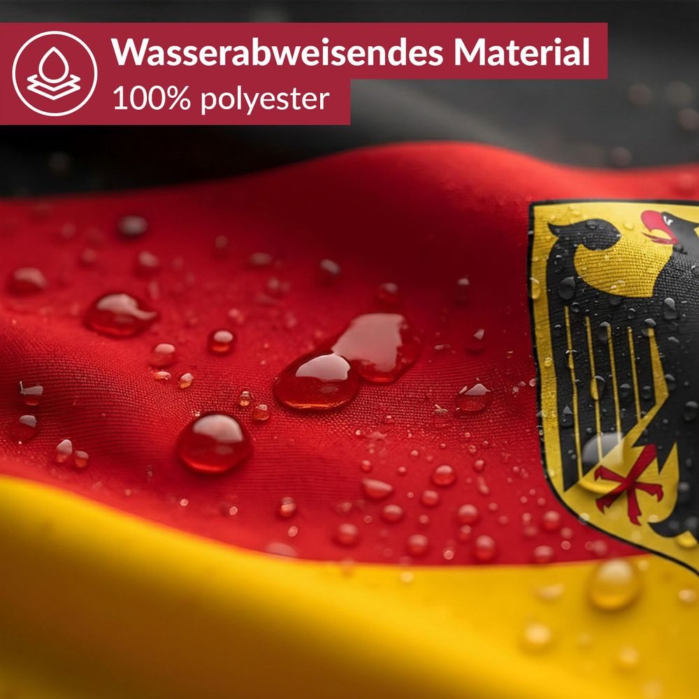 PHENO FLAGS Flagge Deutschland Flagge mit Adler 90 X 150 cm Deutsche Fahne (Hissflagge für Fahnenmast), Inkl. 2 Messing Ösen