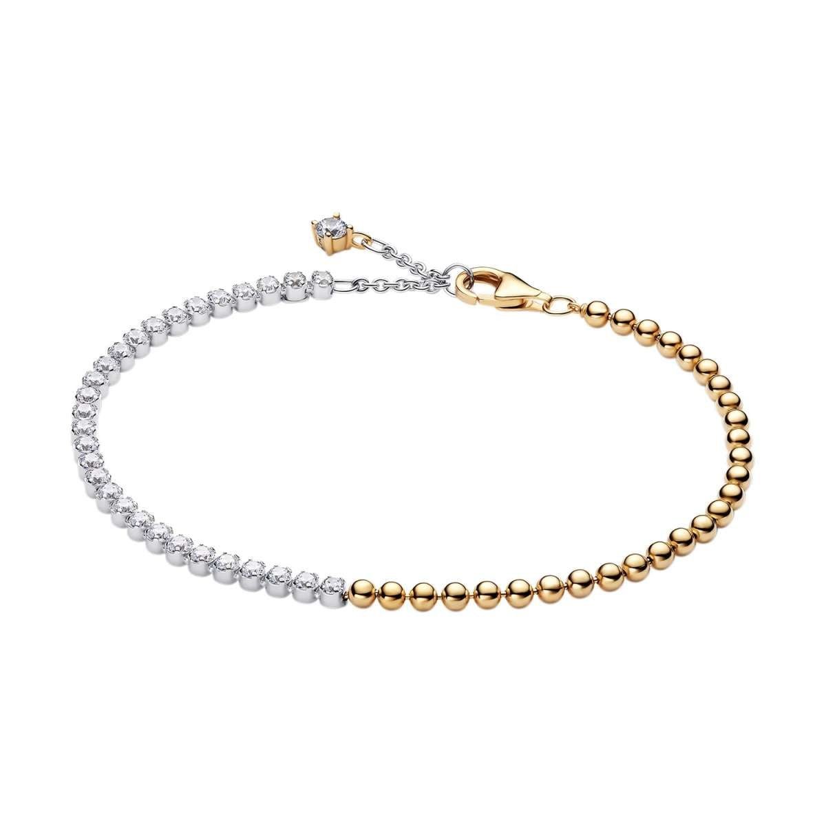 Pandora Tennisarmband 564820C01, Damenarmband Zweifarbig Kugeln & Tennisband