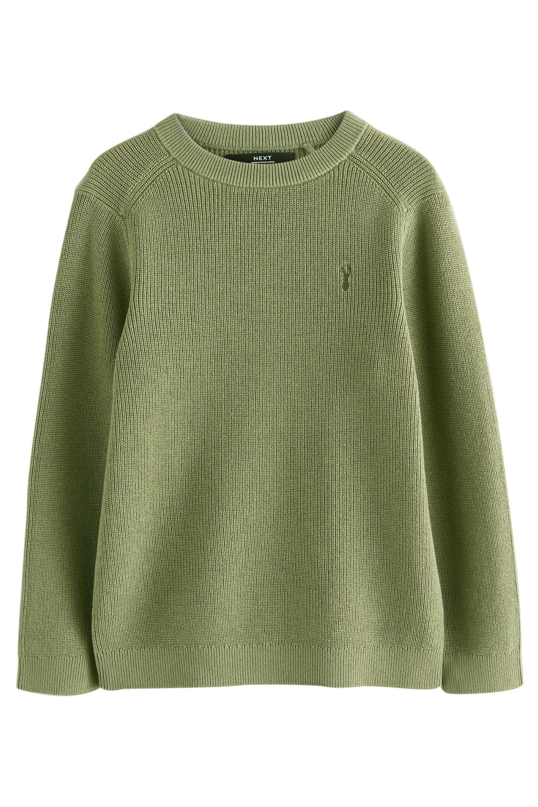 Rundhalspullover Strickpullover mit Rundhalsausschnitt und Hirsch