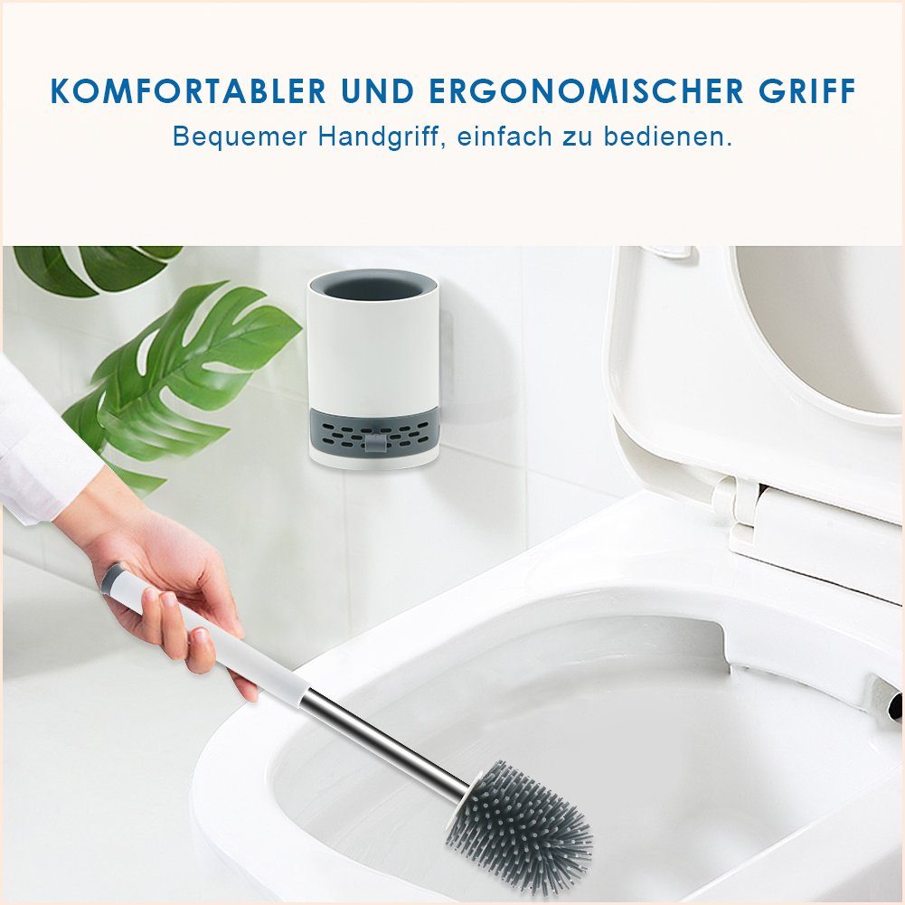 Badezimmer, Design, WC (Set), 2 SONNI In Reinigungsbürste WC, Silikon Toilettenbürste, Toiletten, 1