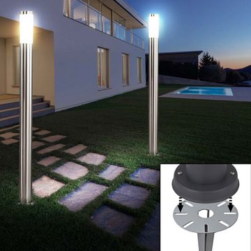 etc-shop LED Außen-Stehlampe, Leuchtmittel inklusive, Warmweiß, LED Stand Lampe Garten Weg Steck Beleuchtung Terrassen-