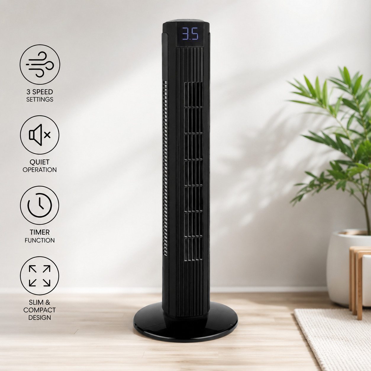 LTC Turmventilator LXWT28 mit Fernbedienung, 82 cm, 45 W