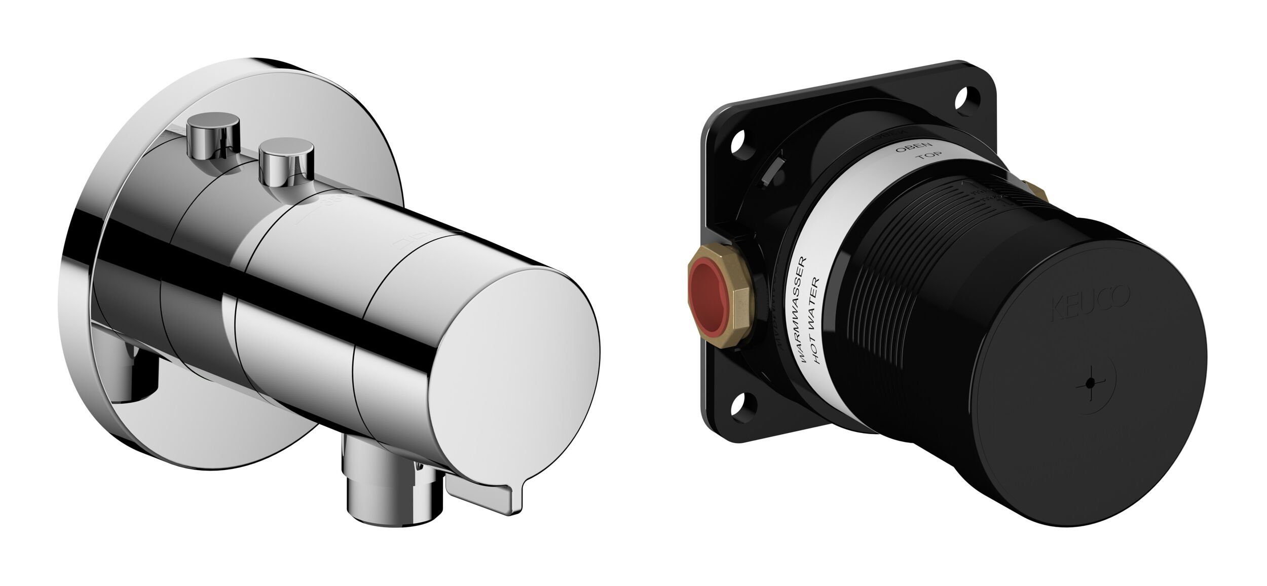 Keuco Badarmatur IXMO_solo Thermostatarmatur inkl. UP-Funktionseinheit rund - Verchromt