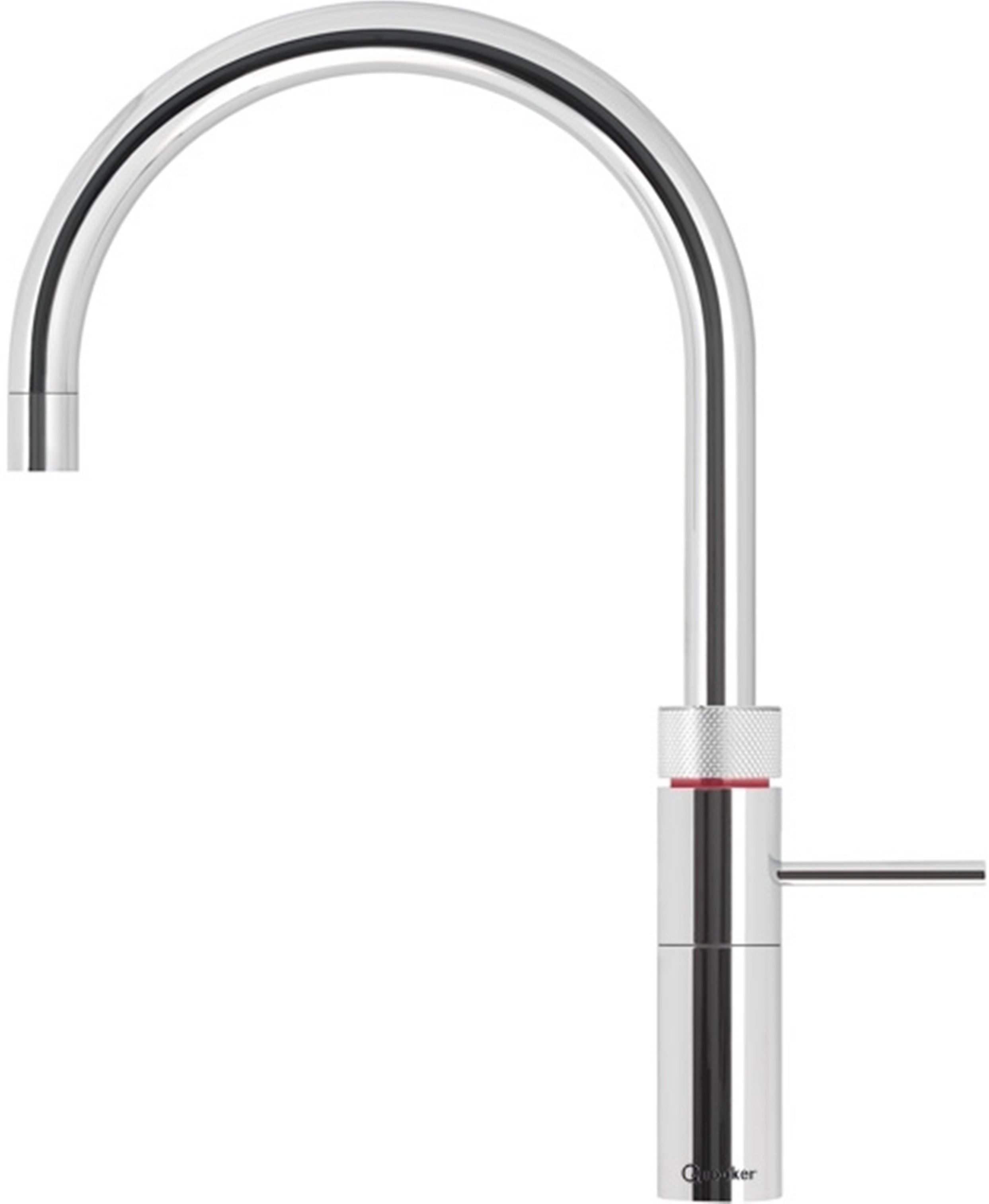 FUSION 2 COMBI+ Chrom B Küchenarmatur (2-St) Trinkwassersystem QUOOKER ROUND mit mit CUBE 100°C Kochendwasserhahn (22+FRCHRCUBE) QUOOKER