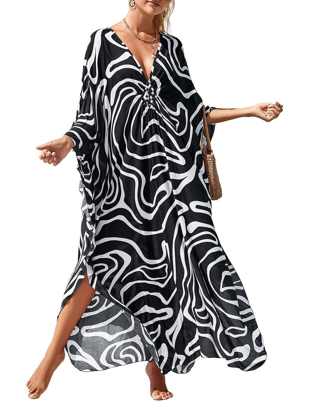 RWEUOQ Strandkleid Boho Maxikleid Strandkleid Bikini günstig online kaufen