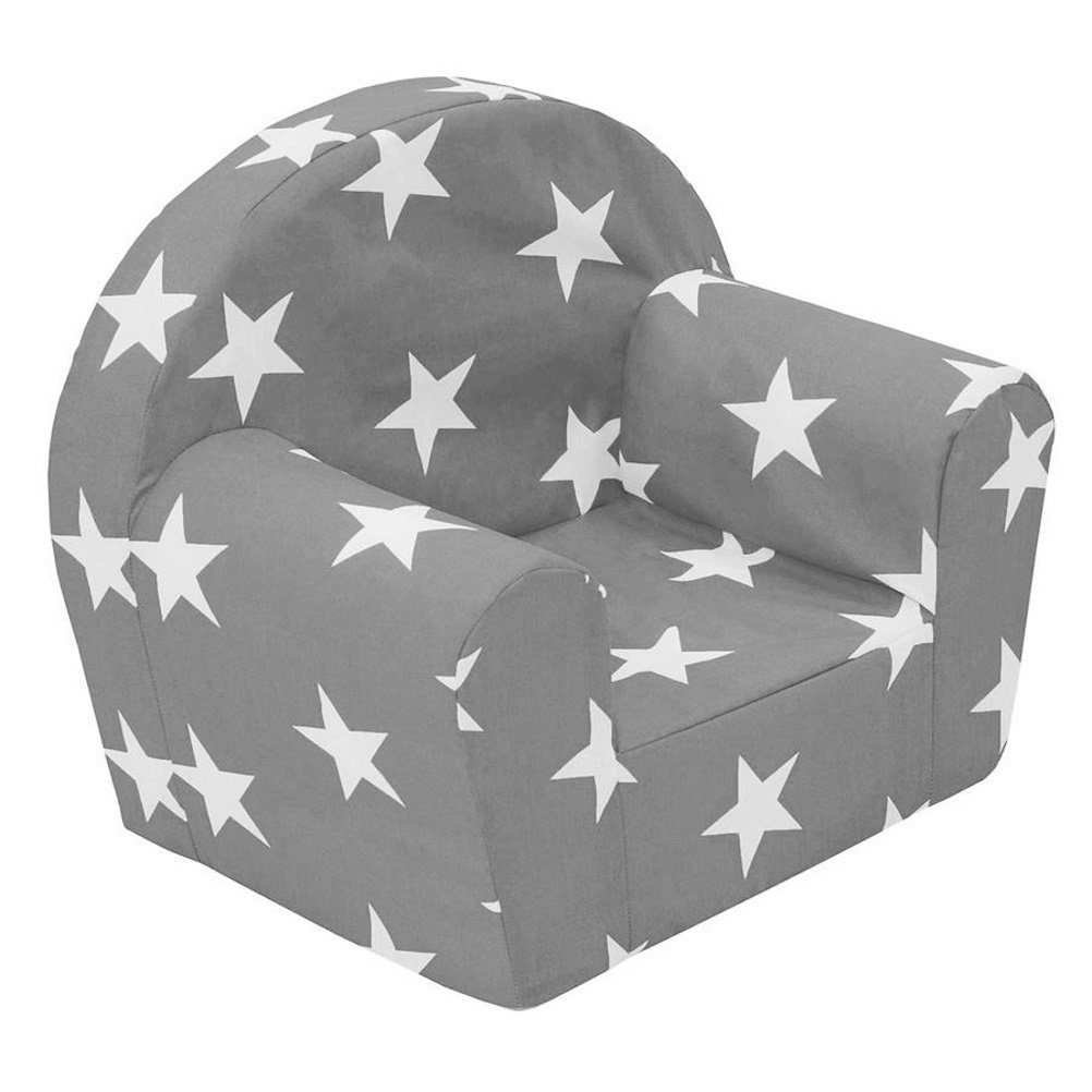 dynamic24 Sessel, Kindersessel Sterne grau Kinderzimmer Möbel Kinder Sitzgelegenheit Loungesessel