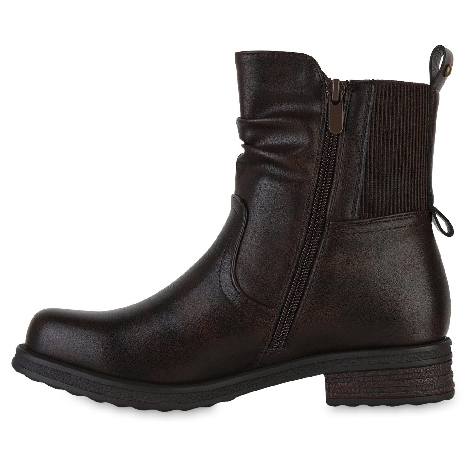 VAN HILL 841802 Stiefelette Damen Klassische Stiefeletten Strick Zipper Hol günstig online kaufen