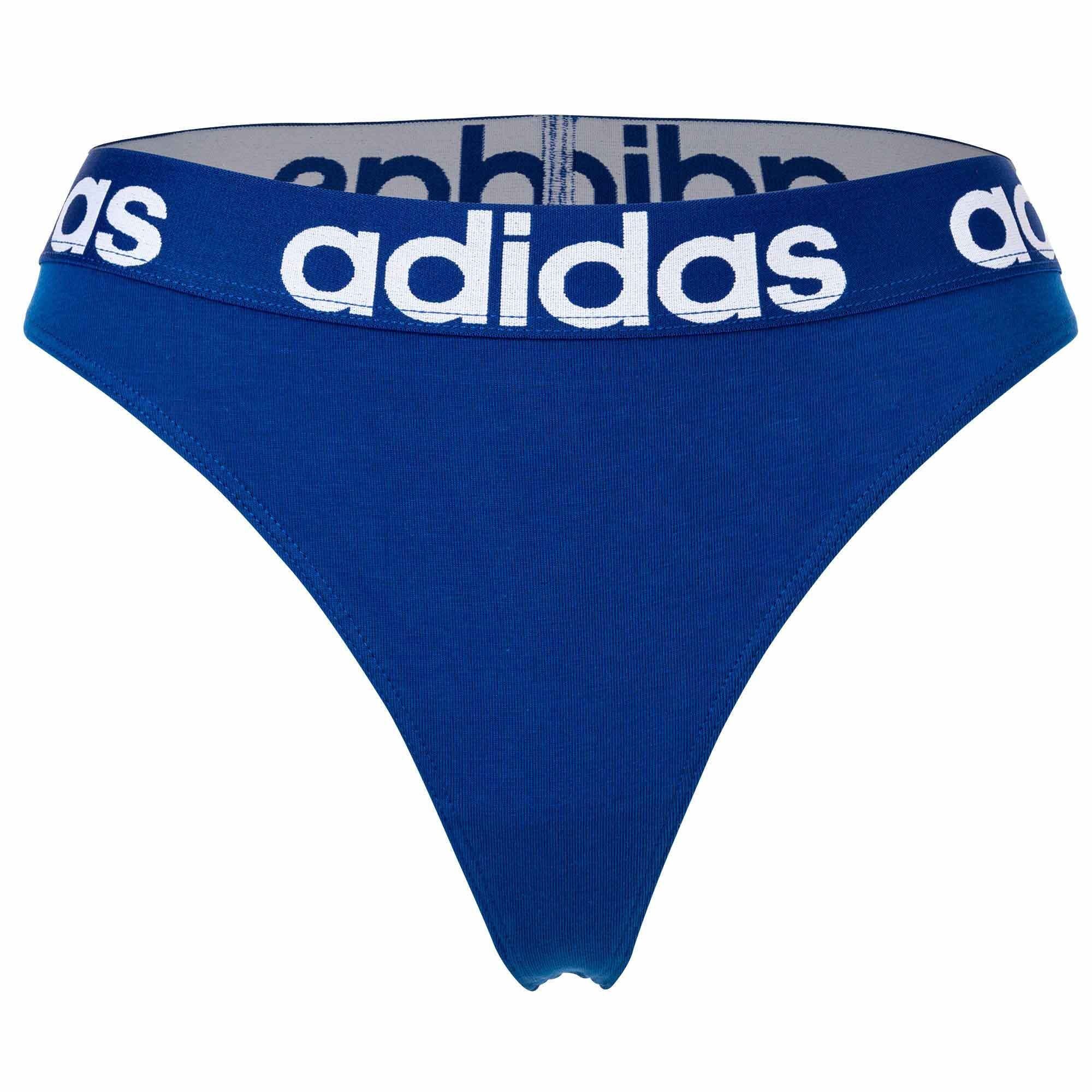 2PK, Thong 2er String Unterwäsche - Sportswear Damen adidas String, Pack Blau/Rot