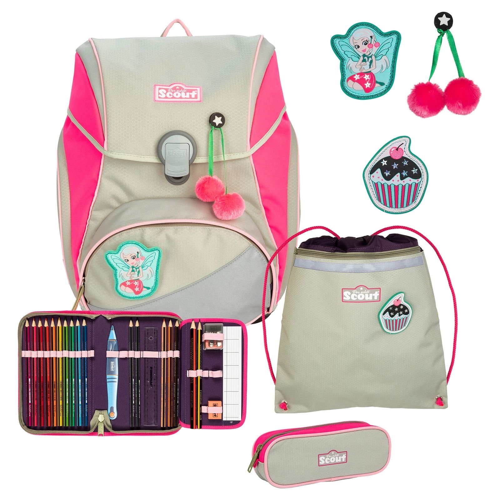 Scout Schulranzen Alpha Set 4-teilig (Set, 4-tlg)