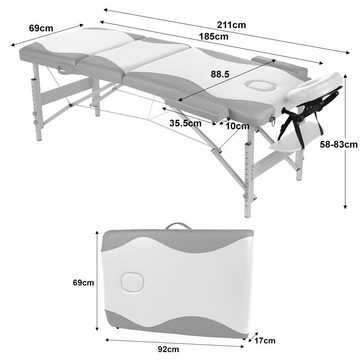 Mucola Massageliege Massageliege 3Zonen Kopfstütze Ergonomisch Leicht Tasche Kosmetikliege (Stück, Premium-Liege), Extra dicke Polsterung