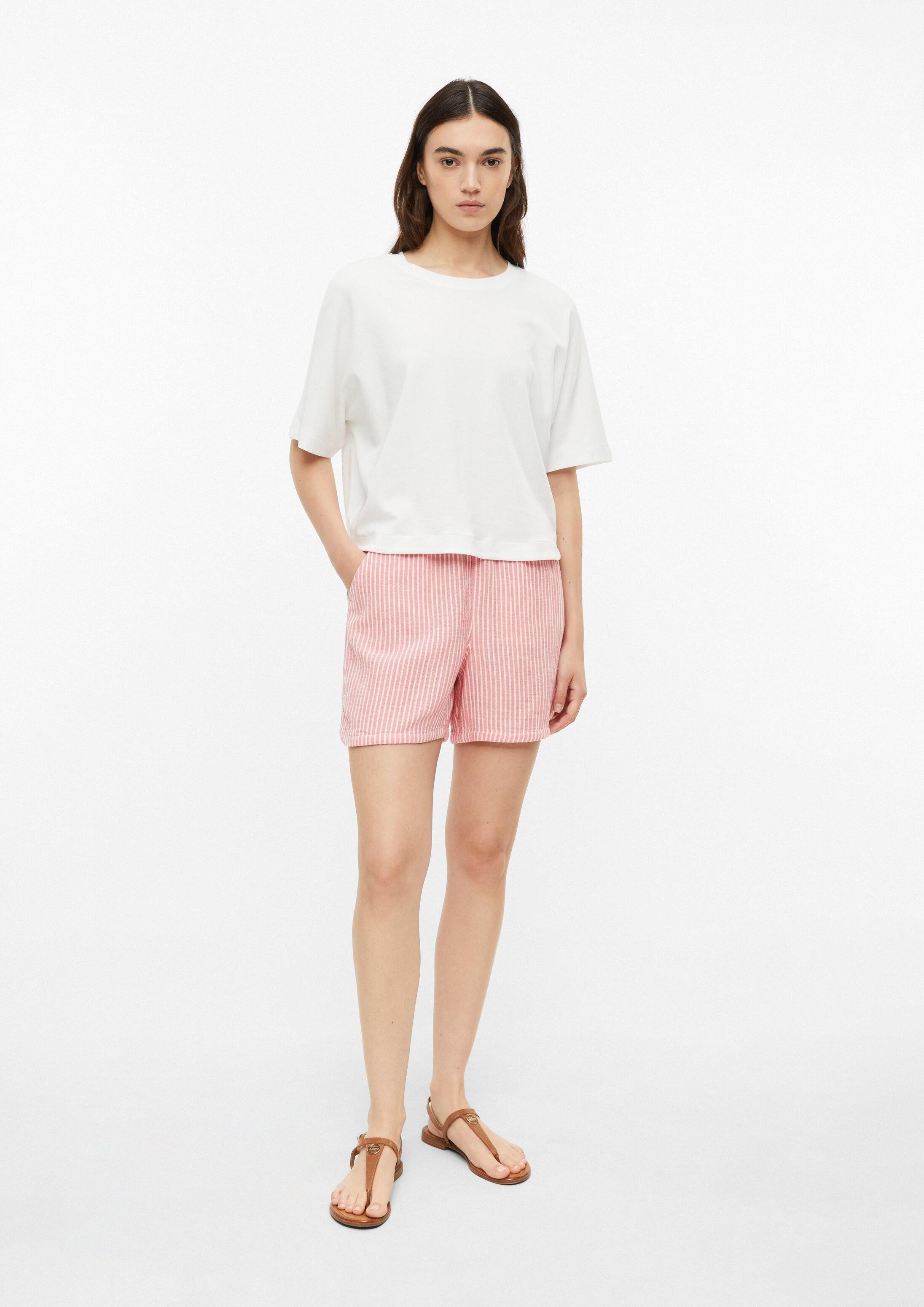 s.Oliver Shorts Hose Gestreifte Shorts aus aus Musselin