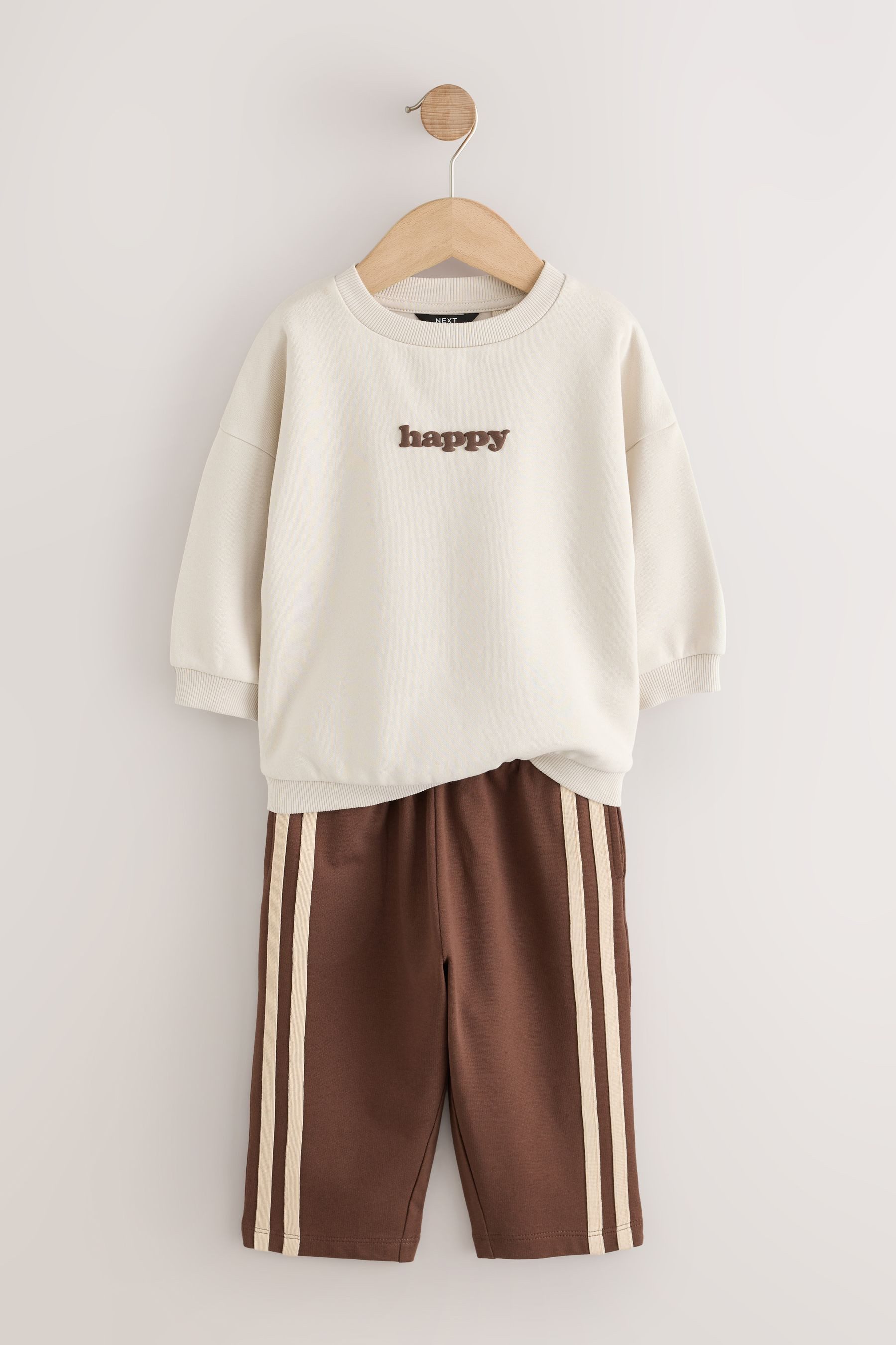 Next Sweatanzug Rundhals-Sweatshirt mit Print und Jogginghose (2-tlg)