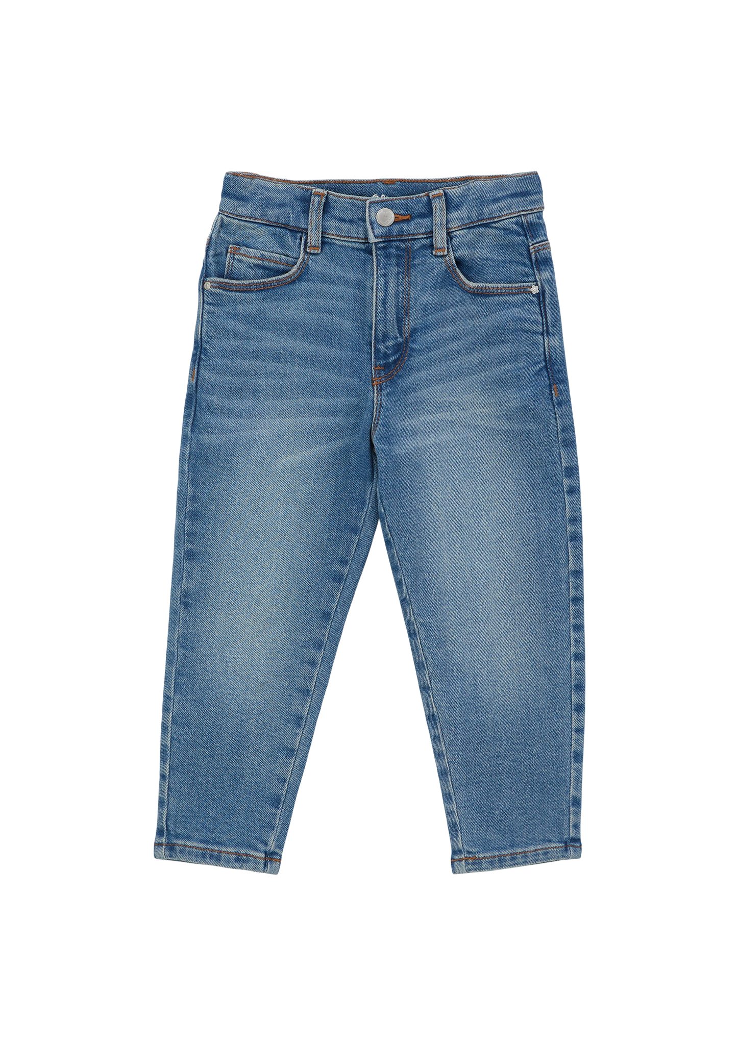 Leg / High Waschung, Fit / Kontrastnähte s.Oliver Mom Rise / Ankle-Jeans Tapered Relaxed Stoffhose