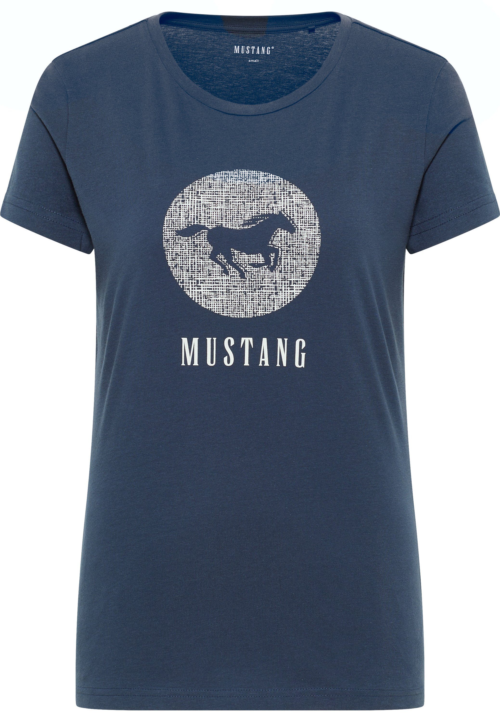 Kurzarmshirt MUSTANG T-Shirt Print-Shirt, Mustang Bedrucktes
